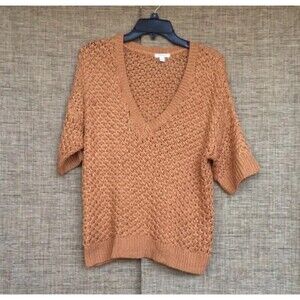 Caslon chunky knit sweater short sleeve top size L.
